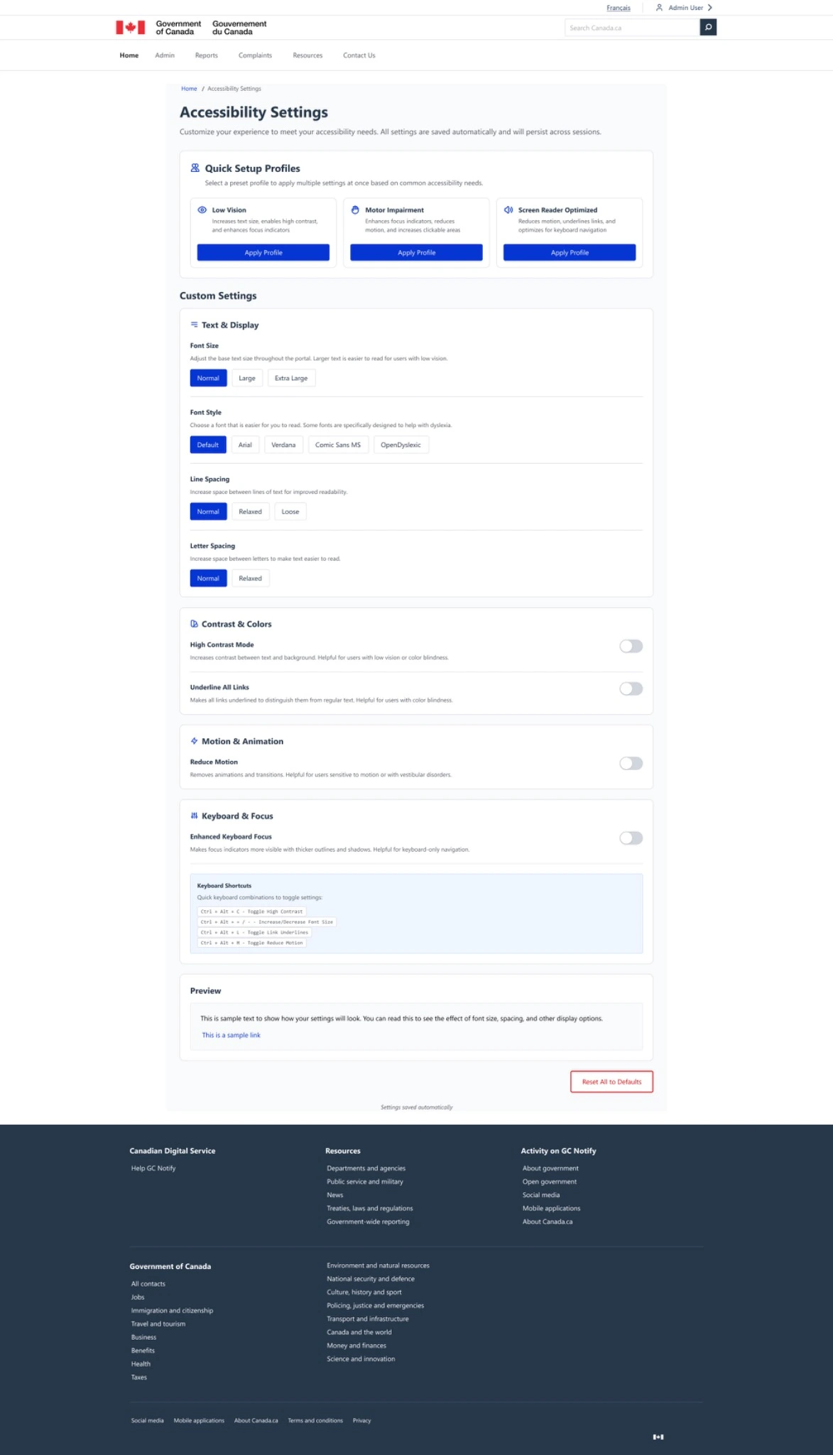 A full-page portal design showing the form structure and supporting content.